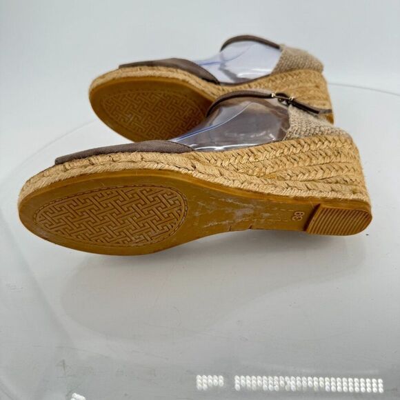 Toni Pons Llivia Platform Wedge Ankle Strap Size 39 8 Brown Leather Sandals - Picture 8 of 9